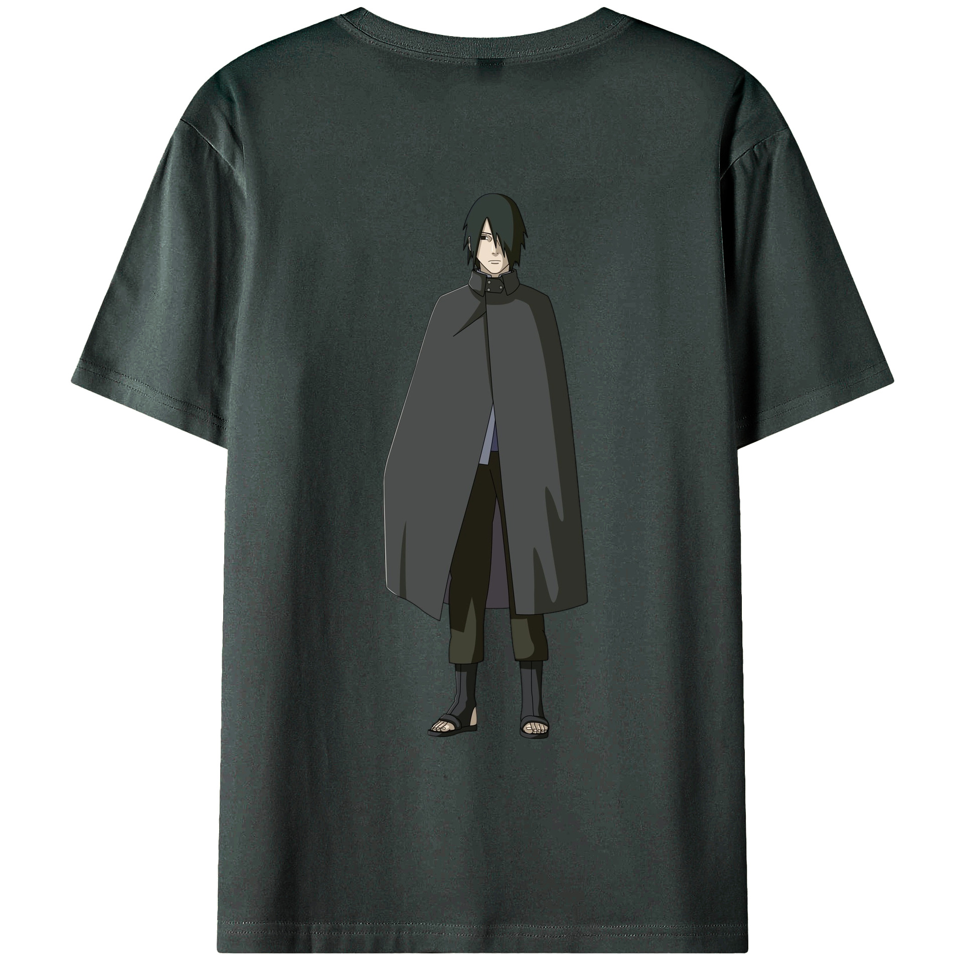 （画像用） NARUTO -ナルト- うちは サスケ Uchiha Sasuke 綿100％ メンズ半袖Tシャツ（バックプリント） 通気性